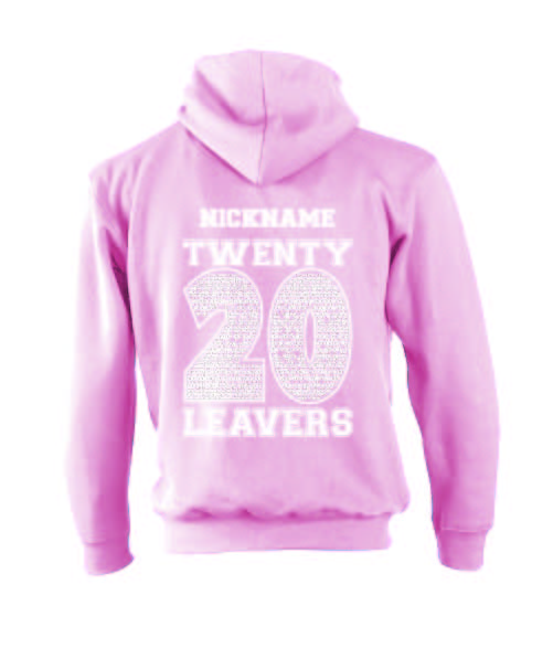 baby pink leavers hoodie